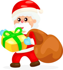 cute Santa with present