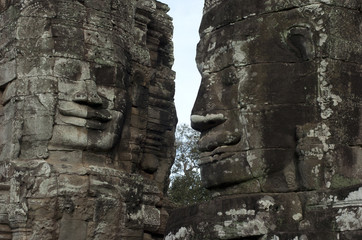 Fototapeta na wymiar Kambodża. Twarze świątyni Bayon. Angkor.