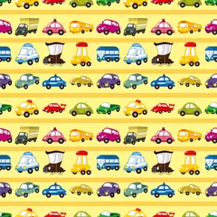 Peel and stick wall murals On the street seamless car pattern