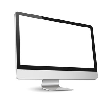 Computer display isolated on white