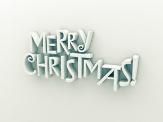 Merry Christmas text isolated