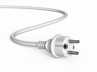 Electric plug isolated on white