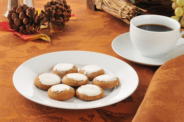 Molasses cookies and coffee