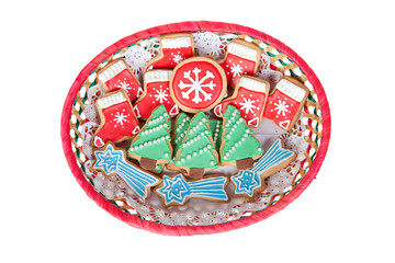 Delicious cookies with Christmas shapes