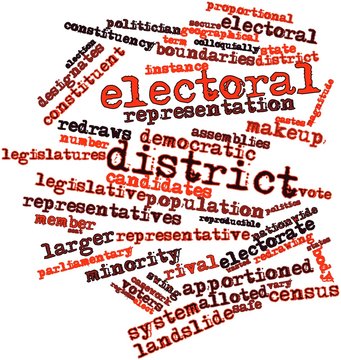Word cloud for Electoral district