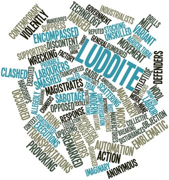 Word cloud for Luddite