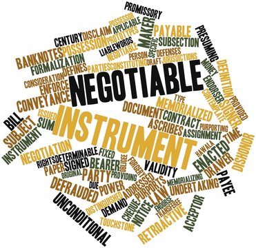 Word cloud for Negotiable instrument