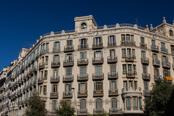 Fototapeta na wymiar Buildings' facades of great architectural interest in the city o