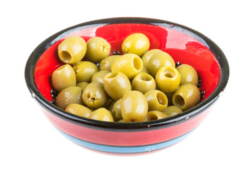 Olives over white background