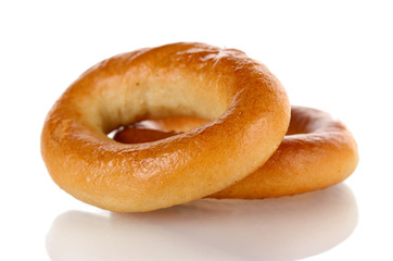 tasty bagels, isolated on white