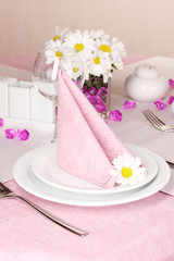 Elegant table setting in restaurant