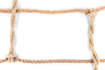 Frame composed of rope isolated on white