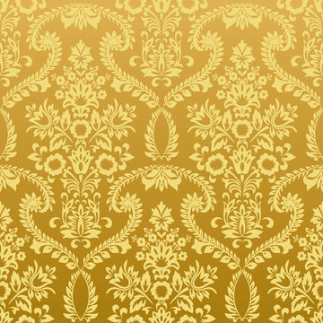Seamless floral vintage gold wallpaper