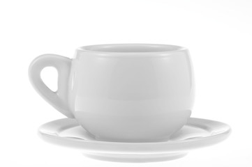 White porcelain cup and saucer