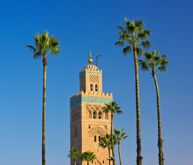 Fototapeta premium Koutoubia Mosque minaret in Marrakech, Morocco