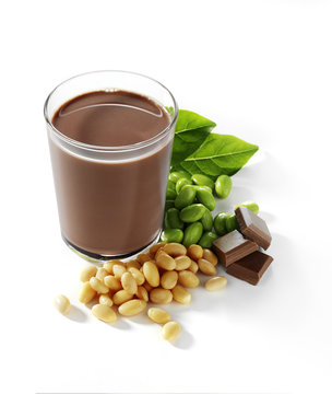 bio cocoa and soy drink isolated