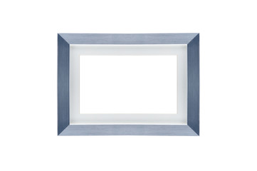 Blank silver picture frame on white background