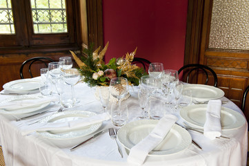 a table set for holiday season
