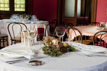 a table set for holiday season