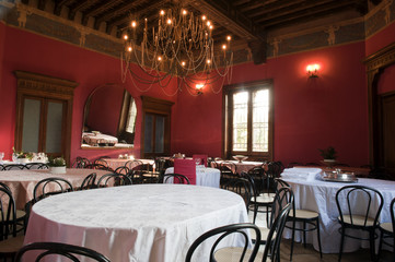 dining room in an ancient castle
