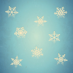 Aged card with snowflakes