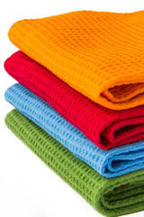 A stack of colorful towels