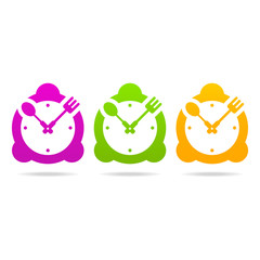 kitchen clock icon logo sign