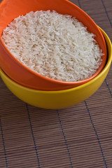 Rice in ceramic bowl