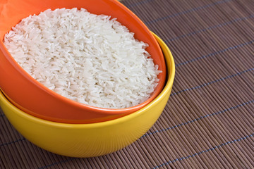 Rice in ceramic bowl