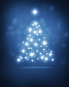 Blue star Christmas Tree