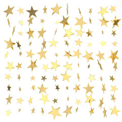 Naklejka premium Confetti. Gold New Year's accessories.