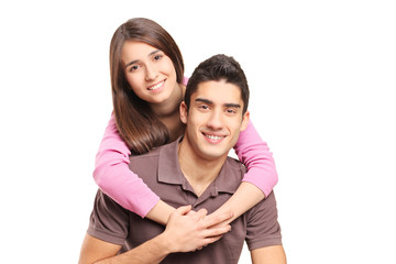 Fototapeta premium Young loving couple hugging