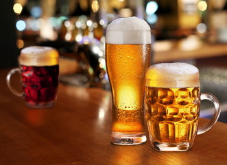 Glass of light beer.