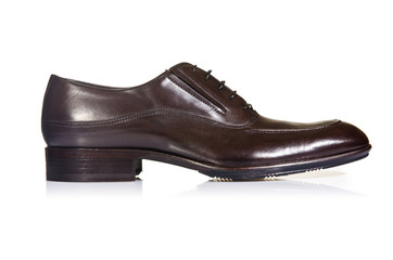 Fashion concept with male shoes on white