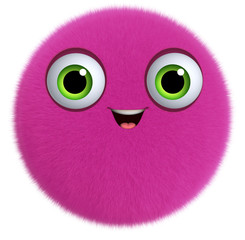 3d cartoon cute furry ball