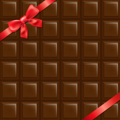 Chocolate Texture With Red Bow