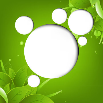 Green Eco Background With Web Speech Bubble