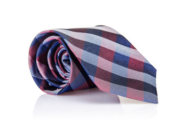 Elegant silk male tie ( necktie ) on white