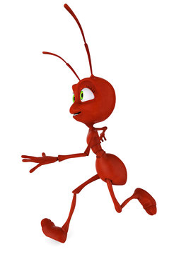 ant cartoon running side view