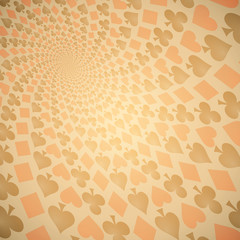 Playing cards. Op art. Hearts, diamonds, spades and clubs
