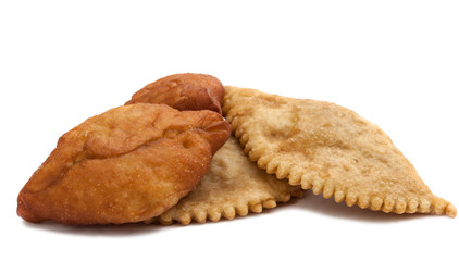 Pasties and pies. Isolated on white