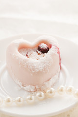 Heart-shaped dessert for Valentine's Day