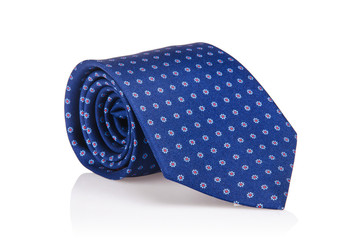 Elegant silk male tie ( necktie ) on white
