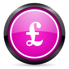 pound violet glossy icon on white background