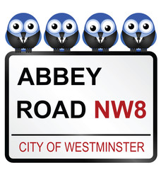 Naklejka premium Iconic Abbey Road street name sign