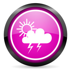 weather violet glossy icon on white background