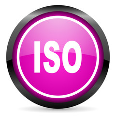 iso violet glossy icon on white background