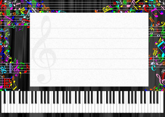 Carton d’invitation thème musique / piano
