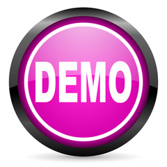 demo violet glossy icon on white background