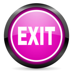 exit violet glossy icon on white background